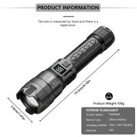 Linterna Táctica LED De Alta Potencia 2000LM Con Pantalla Y Luz USB Para Camping Pesca Emergencias Zoom Luz De Lectura - details 6