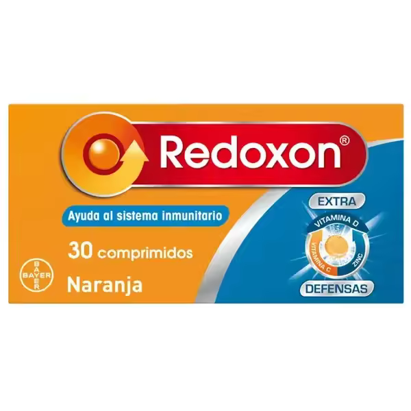 REDOXON EXTRA DEFENSAS VITAMINA C + ZINC  30 COMPRIMIDOS EFERVESCENTES SABOR NARANJA - 1