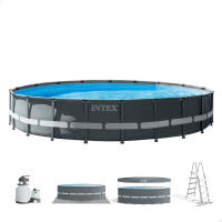 INTEX - Piscina desmontable redonda Ultra XTR de hasta 7 metros de diámetro, incluye depuradora, tapiz, cobertor y escalera, color gris oscuro, resistente y duradera, +6 años, 45-60 min. montaje, piscinas desmontables grandes, piscinas familiares, premium - details 3