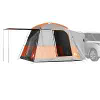 vidaXL Tienda de campaña de coche 4 personas impermeable gris-naranja en color Gris y naranja/Verde/Azul - details 0