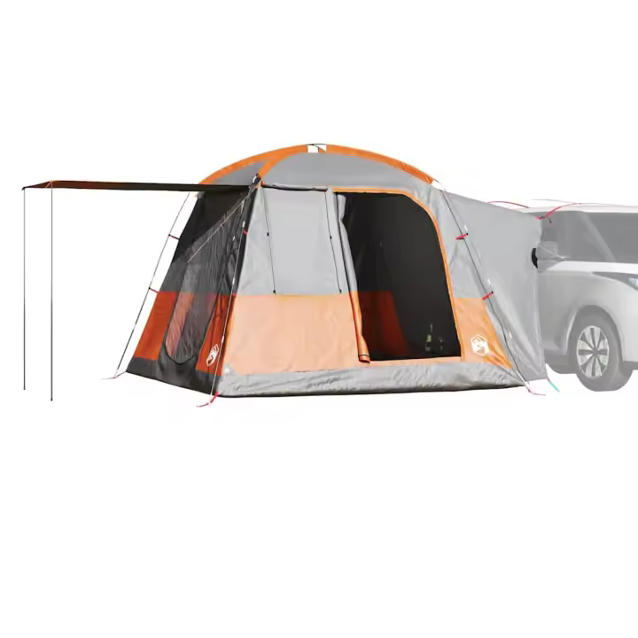vidaXL Tienda de campaña de coche 4 personas impermeable gris-naranja en color Gris y naranja/Verde/Azul - 1