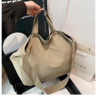 Bolso De Hombro Para Mujer De Lona Gran Capacidad Estilo Literario Ligero Y Sencillo Bolso Cruzado Con Manija De Viaje - details 47