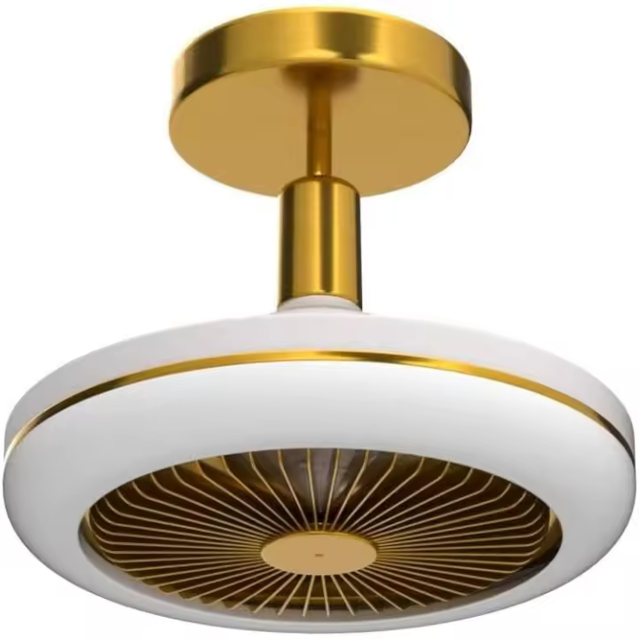 Ventilador de techo Silencioso with Luz LED de 30 W y Control Remote, Luz de techo Pequeño regulable E27, Luz de Techo de Diseño Moderno Redonda para pasillo de cocina de Restaurante, ángulo ajustable [Clasificación de eficiencia] - 1