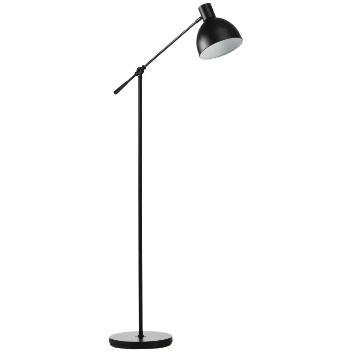 HOMCOM Lámpara de Pie Regulable en Altura Lámpara de Pie Giratoria, Lámpara de Pie 40 W sin Bombilla, Lámpara de Lectura Lámpara de Arco con Base E27, para Salón, Dormitorio, Negro - 1