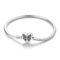 Pulsera De Plata Esterlina 925 Para Mujer Con Encantos De Mariposa Corazón Y Cadena De Serpiente Joyería DIY Clásica Adecuada Para Aniversarios - details 17