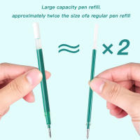Esto 12pcs/set De Bolígrafos De Gel Verde Con Clips De Metal Y Tinta No Borrable De 0.7mm. Cada Set Incluye 2 Piezas De Bolígrafos Y 10 Piezas De Recarga De Gran Capacidad. - details 1