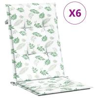 vidaXL Cojines de silla de respaldo alto 6 uds 120 x 50 x 3 cm Color Azul,  Verde,  Verde brillante y mas Cojín Decorativo de Asiento Cojines de muebles de salon - details 6