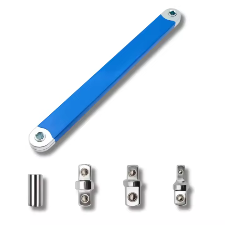 Llave Extensora 40cm para Carraca con 4 Adaptadores – Acceso Fácil a Tornillos en Espacios Reducidos, Máximo Apriete 80Nm - 1