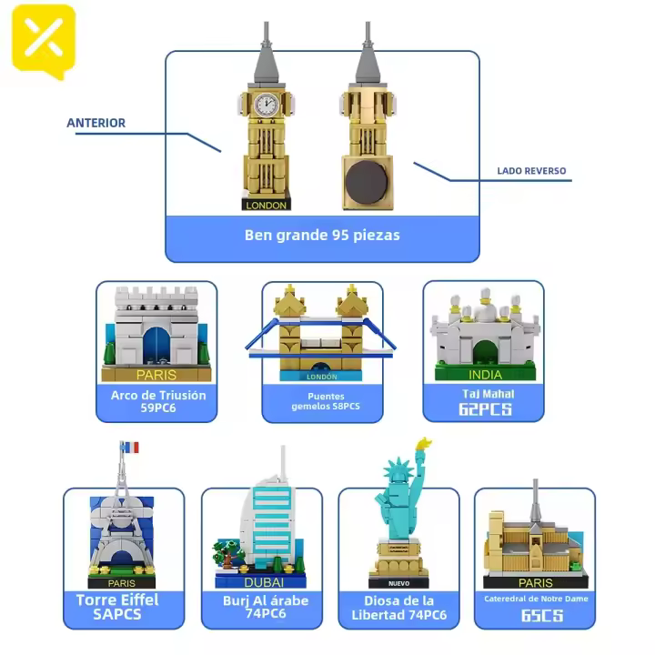 Bloques De Construcción De Torre Con Pegatinas De 95 Piezas Juguetes Educativos Para Niños Diseño De Ciudades Famous Historia Regalos Para Niños - 1