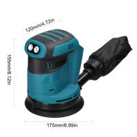 Máquina De Pulir Y Mezclar Brillo De Metal Y Madera 125mm 90W Motor Sin Escobillas Sándwich Orbital Cero Cable Para Automóviles Y DIY En Casa - details 1