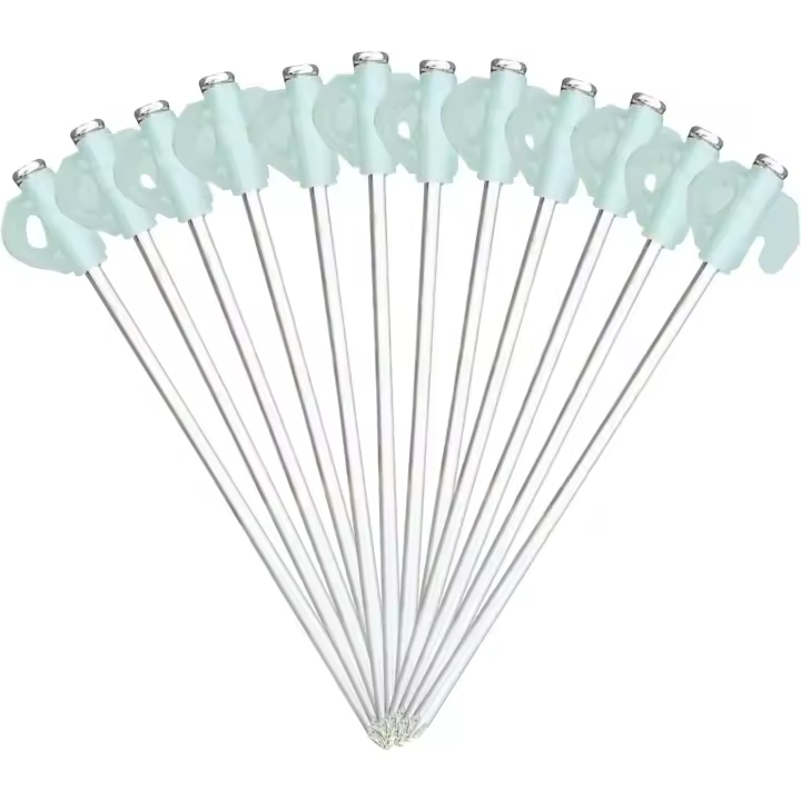 Heavy Duty Tent Pegs - 20cm x 12 Pack Hard Ground Tent Pegs for Outdoor - Galvanized Tent Pegs Metal Glow in The Dark Tent Stake - 1