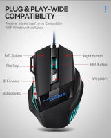 Ratón De Juego X8 Mecánico Con Cable 7 Botones Ergonómico RGB Retroiluminado USB 800/1200/1600/3200 Dpi Con Botón De Ajuste De DPI - details 7