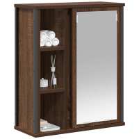 vidaXL Mueble de baño de pared con espejo roble marrón 50x21x60 cm - details 2