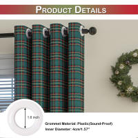 Cortinas De Navidad a Cuadros Térmicas Y Antipolvo Con Anillos Para Ventanas Cortina Negra Para Dormitorio Y Sala De Estar - details 26
