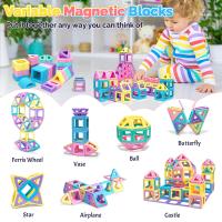 Juego De Construcción Magnético Macaron Set De Bloques Educativos STEM Duraderos Regalo Creativo De Cumpleaños Colores Variados - details 4