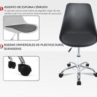 T-LoVendo Silla de Escritorio para Oficina Estudio Comedor Ergonómica con Ruedas Altura Ajustable Sin Reposabrazos - details 2