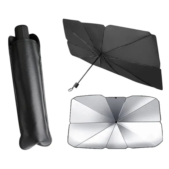 Parasol Coche Delantero, Parasol Plegable Coche con Anti UV Rayos,Sombrilla Paraguas del Coche para Lunas Delanteras, Parasol para Parabrisas de los Coche para Mayoría de Coches, SUV, Camiones - 1