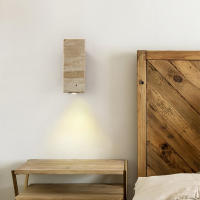 Lámpara De Pared De Piedra Travertino Amarilla Estilo Japonés Wabi-Sabi Para Dormitorio Y Comedor Luz Exterior Retro Diseñador - details 7