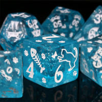 Kit De Dados Poliedros De Doble Color Con Fuente Dorada Para TRPG Y RPG Incluye D20 D12 D10 D8 D6 D4 Juego De Mesa Juguete Para Niños - details 0