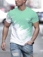 Camiseta De Hombre Con Cuello Redondo Y Manga Corta Para Deporte Al Aire Libre Ropa Casual De Calle Camiseta Transpirable Y De Secado Rápido - details 1