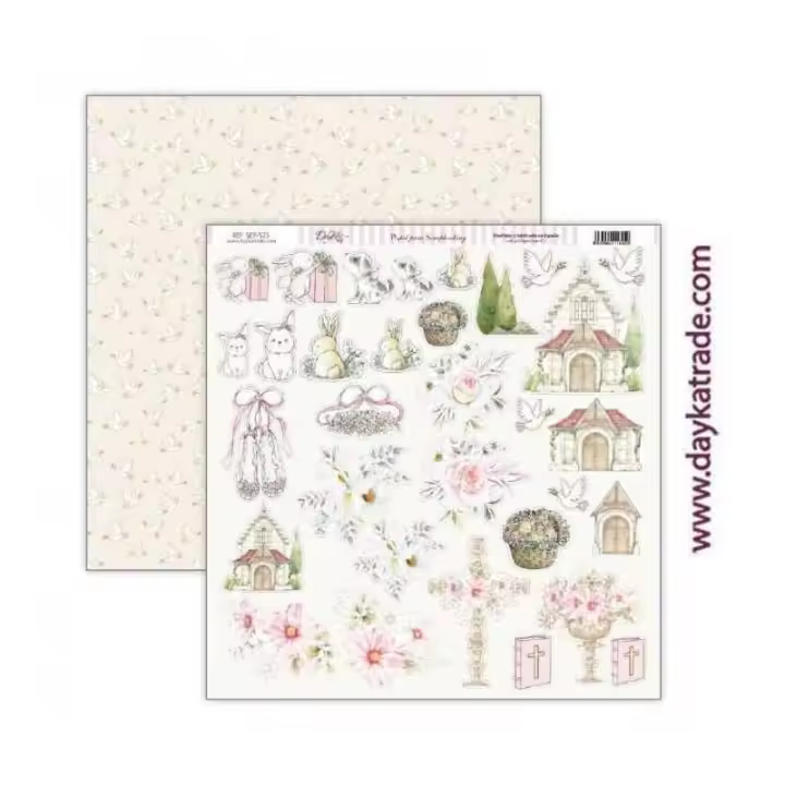 DAYKA TRADE                         PAPEL SCRAP DAYKA 2 CARAS 30,5x30,5cm COMUNIÓN 523 - 1