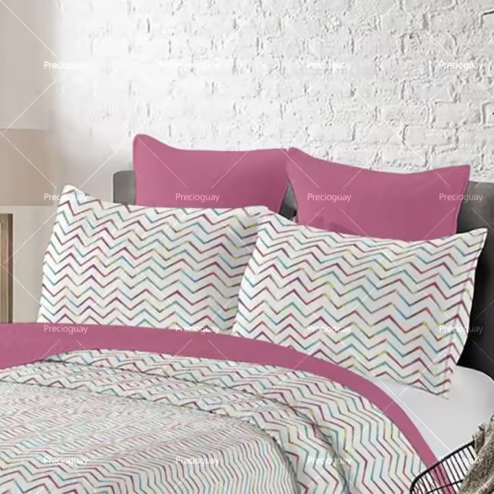 Funda de cama de color liso más 2 fundas de almohada, doble cara 135 camas/150 camas, resistente a la suciedad y fácil de limpiar - 1