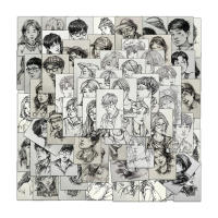 Pegatinas De Dibujo De Cabezas De Personajes 64PCS Art Birthday Sketching Practice Reference Para Teléfono Móvil Y Notas - details 1