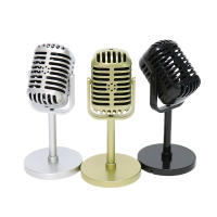 Micrófono Retro De Plástico Para Fiestas Y Decoración Del Hogar Adorno Clásico Para Presentaciones En Vivo Figura De Ornitología - details 0