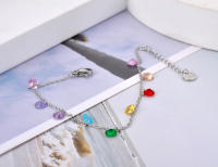 Pulsera De Cadenas Bohemia Playa Lokaer Para Mujer Con Cristales CZ Coloridos Pulsera De Encanto Acero Inoxidable Y Titanio B20114 - details 3
