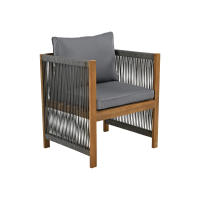 Juego de Mesa de Comedor de Jardín, juego de tumbonas de Jardín, 6 piezas. Juego de muebles de Jardín, sofá para tres plazas, 2 sofás individuales, 2 taburetes, de Comedor Mesa, tablero de Madera de Acacia, Gris - details 8