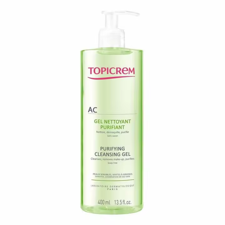TOPICREM AC Gel Nettoyant 400 ml - Gel Limpiador para Piel Grasa y con Imperfecciones - 1