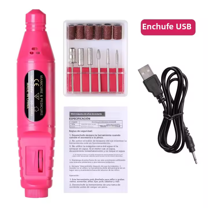 LULAA Máquina De Uñas Eléctrica Portátil Conjunto De Cortauñas Y Polvos De Esmeril Para Remover Esmalte De Gel Herramientas De Manicura - 1