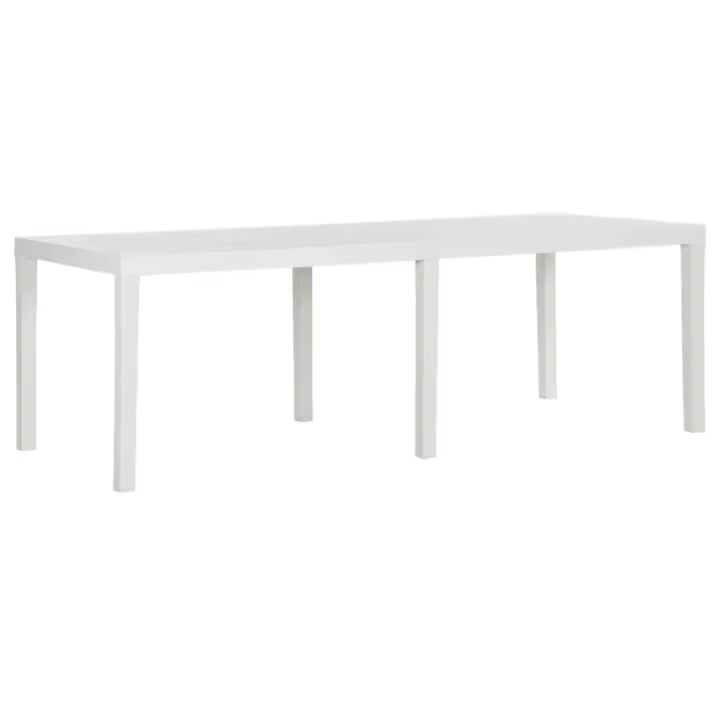 vidaXL Mesa de jardín PP blanco 220x90x72 cm - 1
