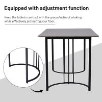 【🎁Para El Hogar seleccionado 】 Juego de Coque 5 Piezas Moderno | Mesa 140x80cm MDF Gris + 4 Sillas Terciopelo Dark Grey | Potas Metal Negro, Estilo Contemporáneo, Ahorra Espacio y Durabilidad para Hogares - details 6