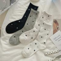 Calcetines Para Mujer Verano Primavera Malla Transpirable Diseño Espots Delgados Cómodos De Algodón Puro Con Borde Volcado - details 0