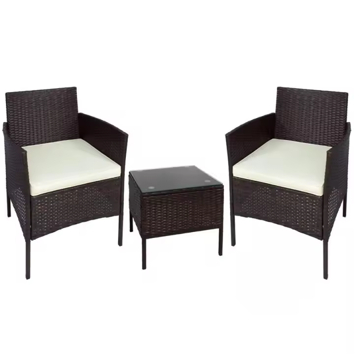 Gerimport Conjunto 2 Sillones de ratán con mesa - 1