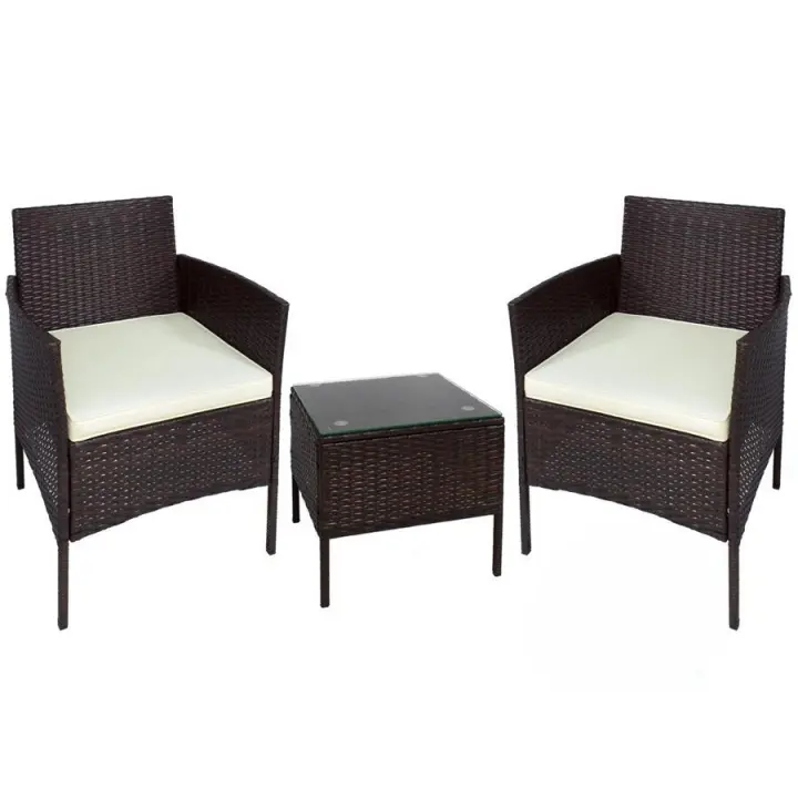 Gerimport Conjunto 2 Sillones de ratán con mesa - 1