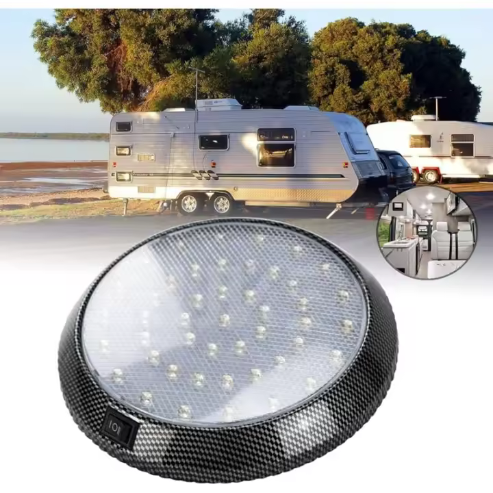 Luz interior para RV, Luz de techo LED de 12 V, iluminación interior para Caravan with interruptor de encendido/apagado, Luz de Lectura interior de 46 LED - 1