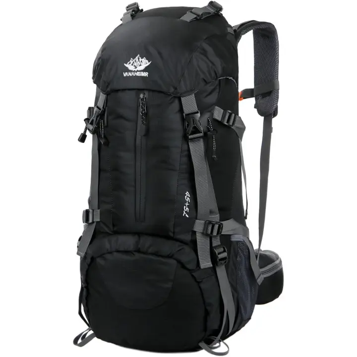 Mochila Senderismo y montaña 50 L -TEC 1, Unisex, Ligera, Impermeable y de fácil ajuste. Ideal para rutas y excursiones, trekking, montañismo y cualquier actividad al aire libre. Disponible en colores Negro, Azul, Naranja y Rojo. - 1