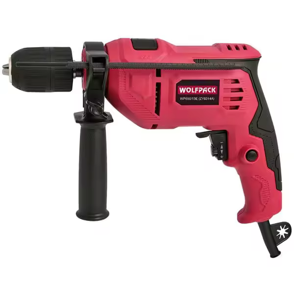 Taladro Wolfpack 650W con empuñadura+asta de profundidad portabrocas Ø13 mm - 1