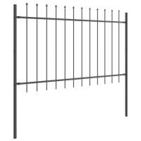 VidaXL Cercado de Jardín con Punta de Lanza Gris 3,4x0,8 m de Acero - details 2