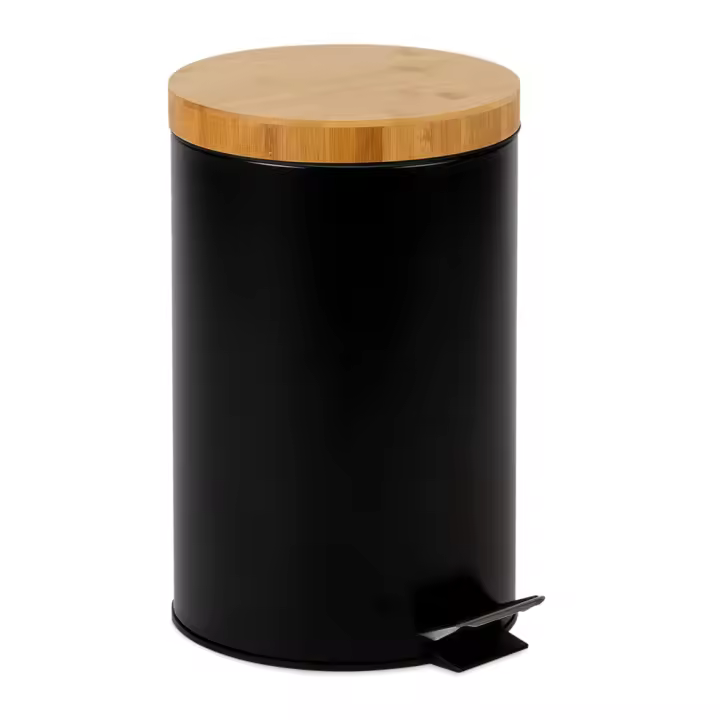 PAPELERA PARA COCINA DE METAL NEGRO 12L CC72108 ANDREA HOUSE - 1