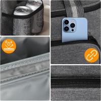 Bolsa Térmica Porta Comida 15L, Bolsa de Comida Trabajo, Nevera Pequeño Portatil para Camping, Playa, Oficina, Escuela, Gris - details 2