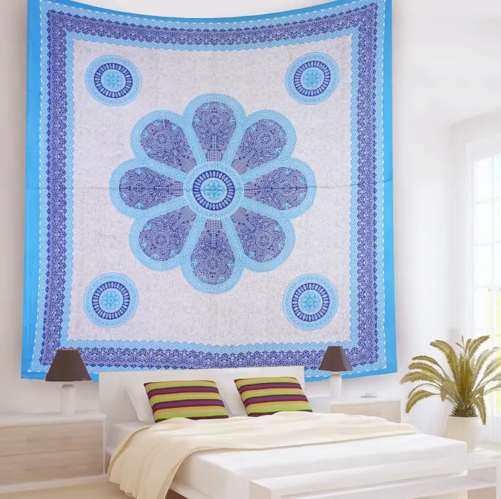 Printex - Tapestry Tapiz con Estilo de Mandala Indio - 220 x 240 cm- Pareo Manta Picnic,Yoga, Antiarena, Multiusos, Decoracion Pared, Toalla de Playa - 1