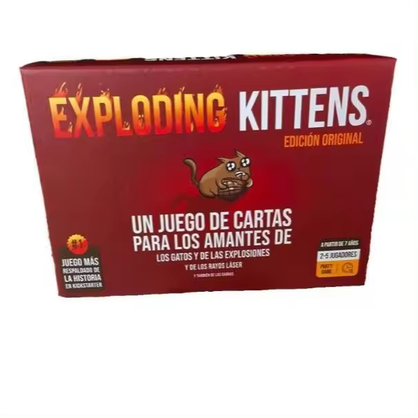 Cartas de juego de Fiesta en Español, Cartas de juego de Mesa de Gatito Explosivo - 1