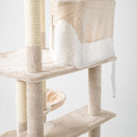 Árbol Rascador para Gatos Casa Basics TIGRA 204 cm con 2 Casetas, 3 Plataformas y 2 Nidos Basculantes - Negro/Gris/Beige - details 7