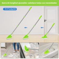 Cepillo De Limpieza Para Azulejos 3 En 1 Con Mango Largo Escobilla De Limpieza De Baño Retráctil Rotativa De 180° Con Esponja Y Microfibra Para Limpieza De Piso Y Ventanas - details 5