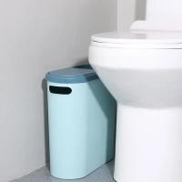 Bandeja De Cocina Ecológica De Plástico Con Tapa Silenciosa Y Ahorradora De Espacio Para Baño Recipiente De Basura Creativo Para El Hogar Con Ranura - details 2