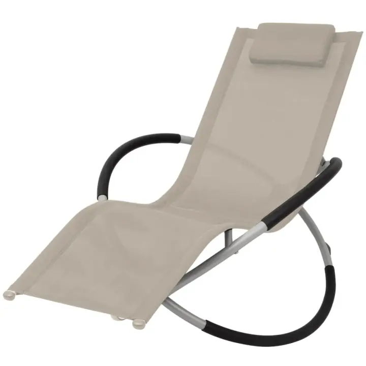 vidaXL Tumbona geométrica de jardín acero color crema - 1