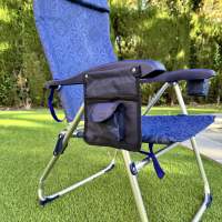 Silla Plegable Alta Rainbow 113x60x59 cm, 5 posiciones, con portavasos y bolsillo con cremallera - details 1